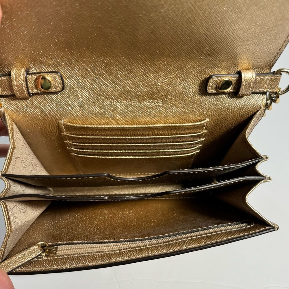 Michael Kors Gold Glitter Crossbody Purse - Picture 4 of 7